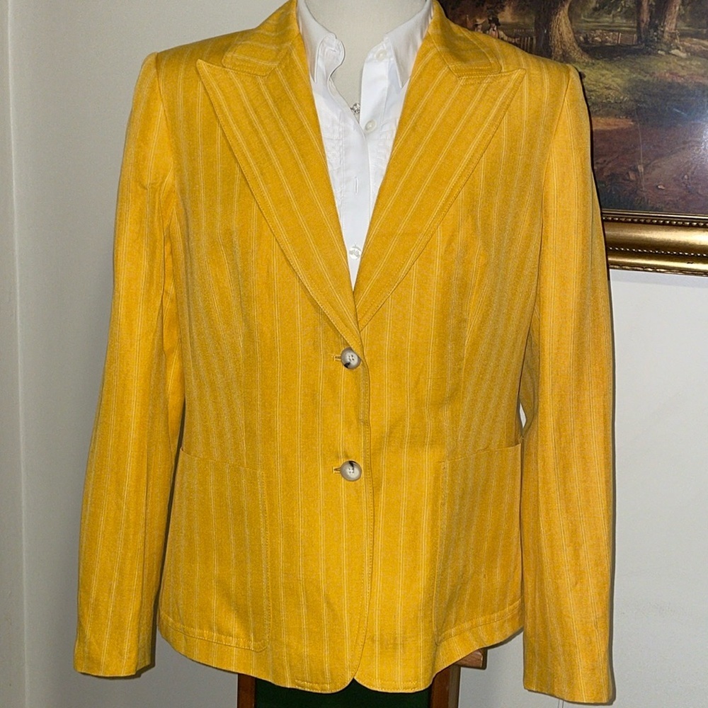 Michael Kors Vintage Spring 2006 Marigold Pinstripe Blazer NWT Size 16 - Picture 2 of 13